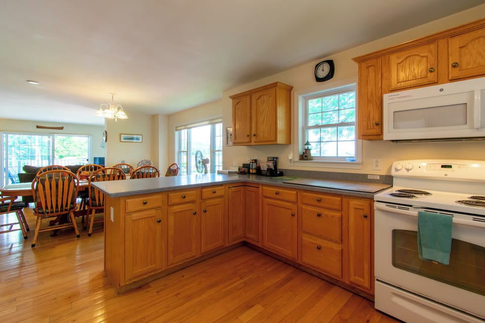 Large open kitchen, lots of counter space.