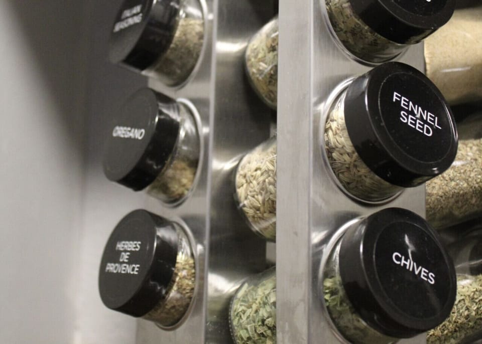 Spice Station: Elevate your culinary creations with our well-stocked herb collection!