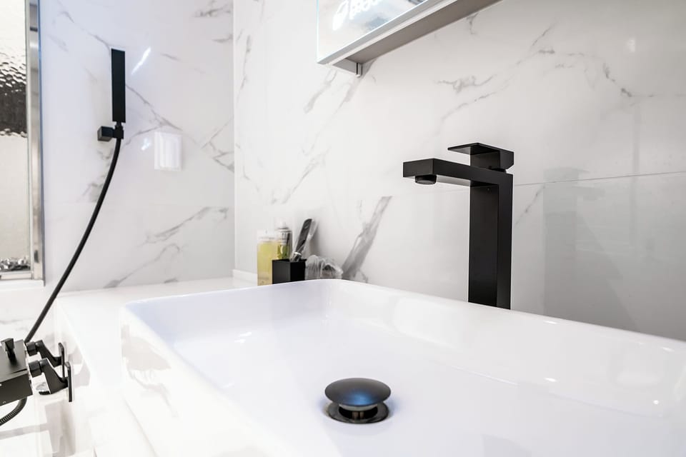 Deluxe Double or Twin Room, Shower Grab Bars, Private Bathroom | Bathroom | Hair dryer, towels, soap, toilet paper