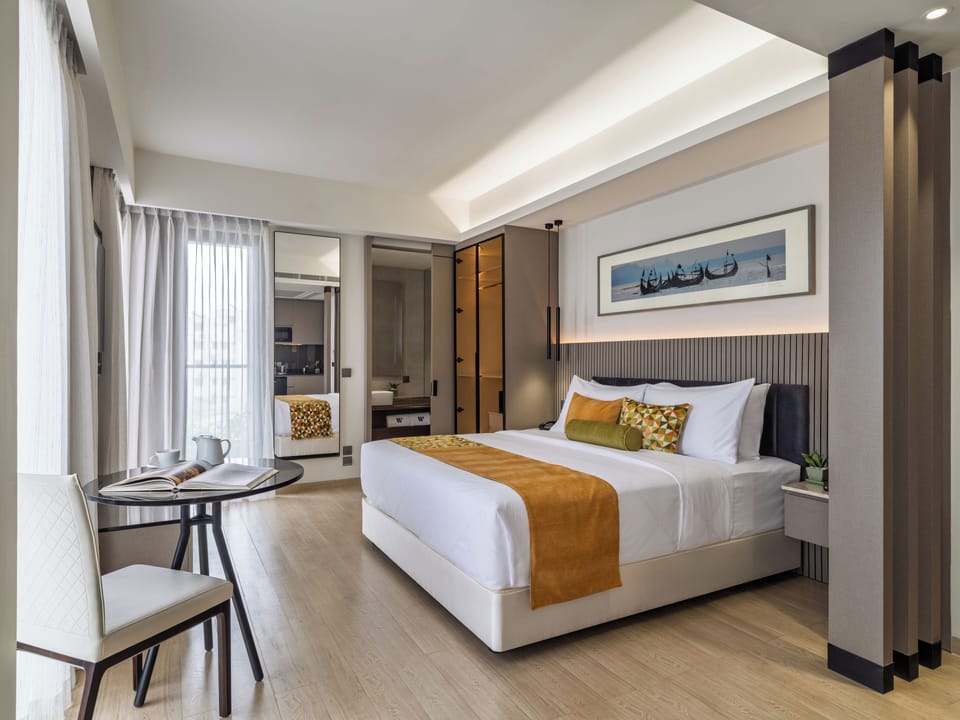 In-room safe, desk, laptop workspace, soundproofing