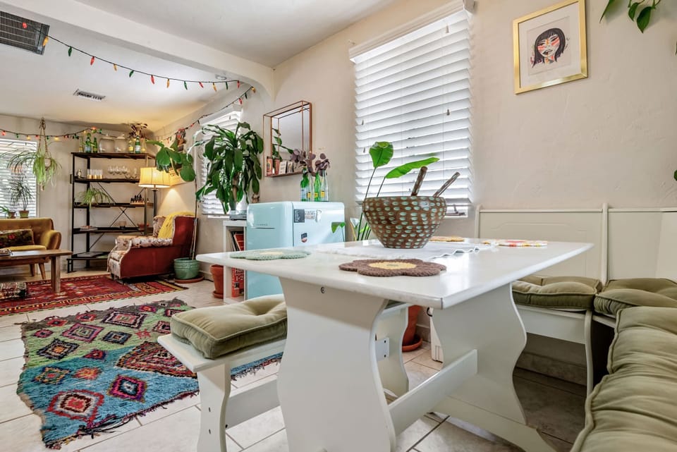 Quirky, Comfortable Corner to Sip, Snack, or Chat