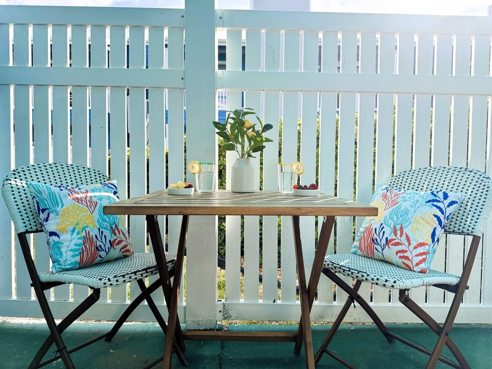 Private patio connected to condo 