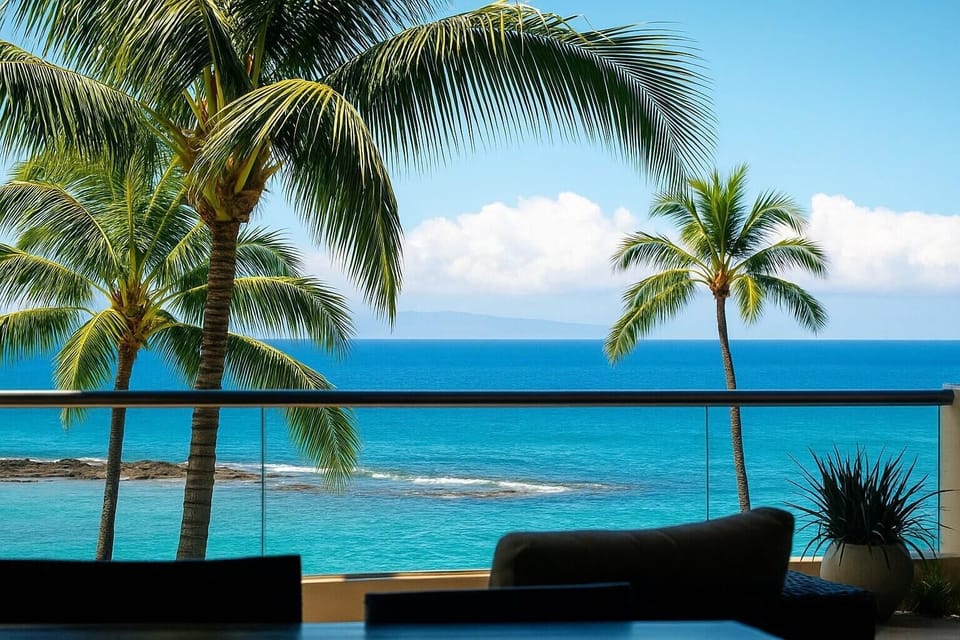 Soak in panoramic ocean views framed by swaying palms—your private tropical perch above the turquoise sea MON-1303