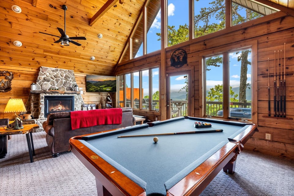 Let the games begin! Our pool table is ready for some friendly competition.