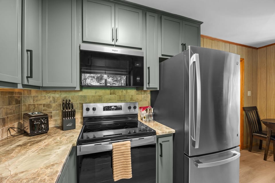 The updated kitchen offers all the basics you need to prepare meals.