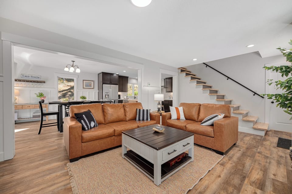 Living Room Open to Dining & Kitchen
