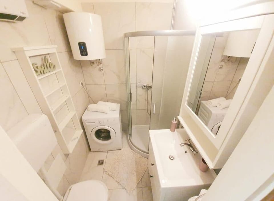 Apartment | Bathroom | Shower, hair dryer, towels, soap