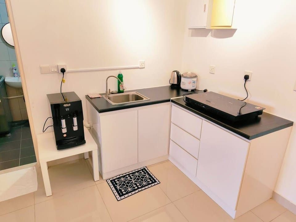 Basic Apartment, City View | Private kitchen | Fridge, microwave, cookware/dishes/utensils