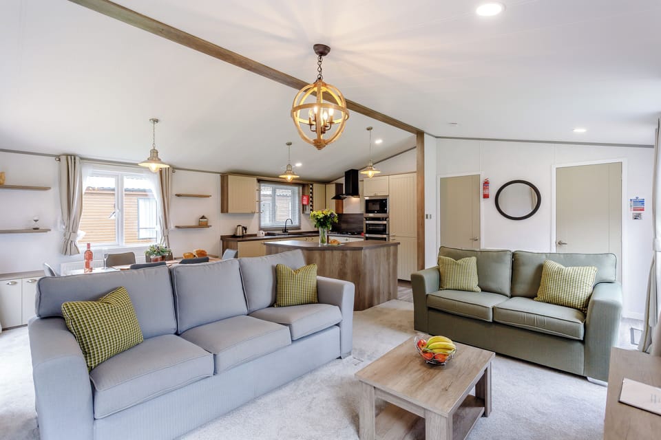 6 Berth Lux Lodge 3 Bed Hot Tub No Pets | Living area | 32-inch LCD TV with digital channels