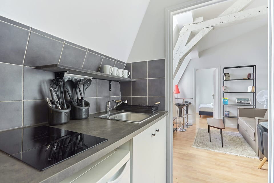Apartment | Private kitchen | Fridge, cookware/dishes/utensils, cleaning supplies