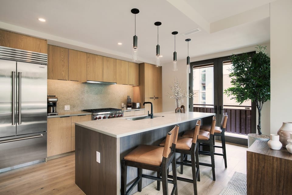 Sleek kitchen with elegant finishes and ample space for culinary creations