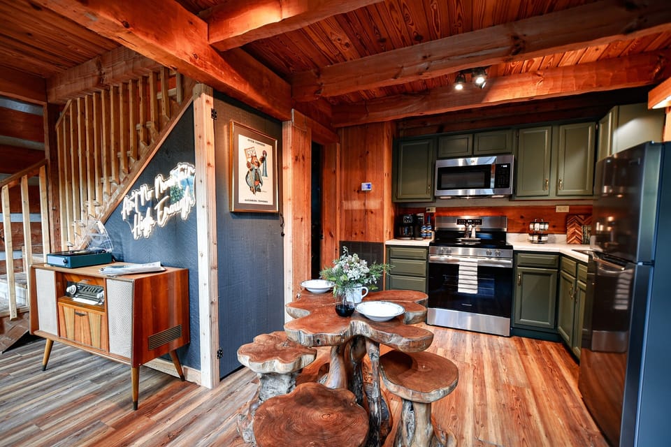 New stainless steel appliances and all of the cookware you need to make a delicious meal together.