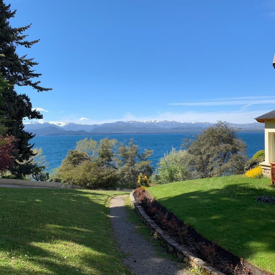 Step outside and follow the path to sparkling lake views.