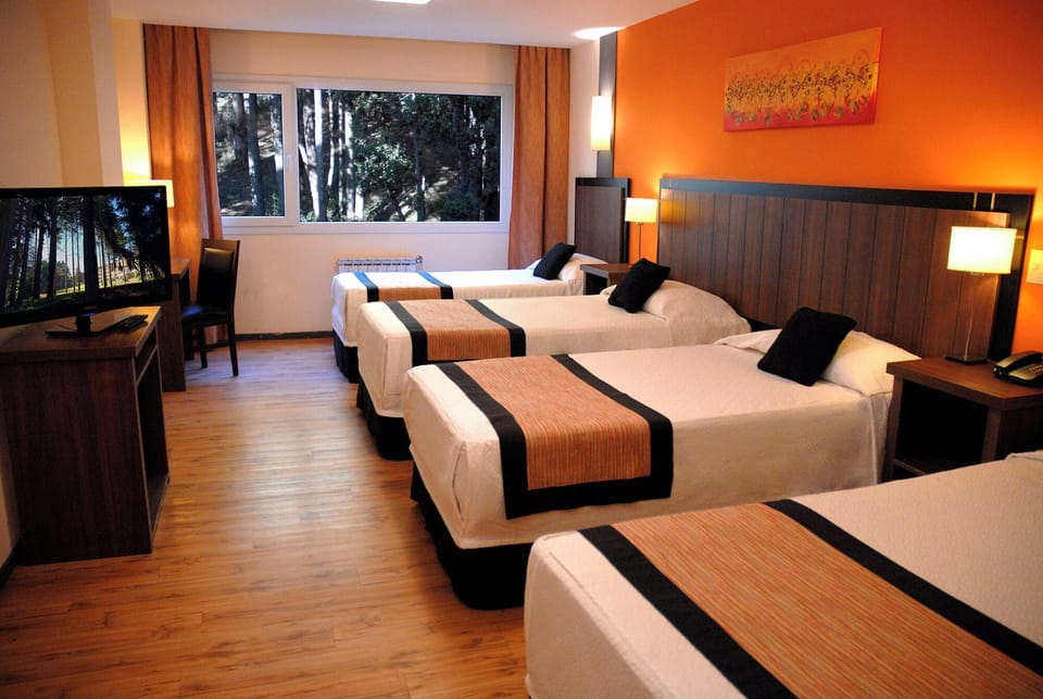 Settle in together with comfortable beds and calming forest outlooks.