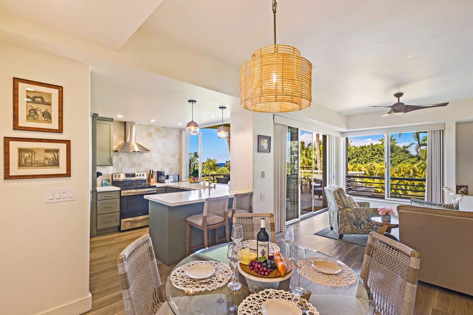 Where refined décor meets casual island dining