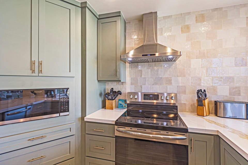 Well-appointed kitchen with beautiful design details throughout