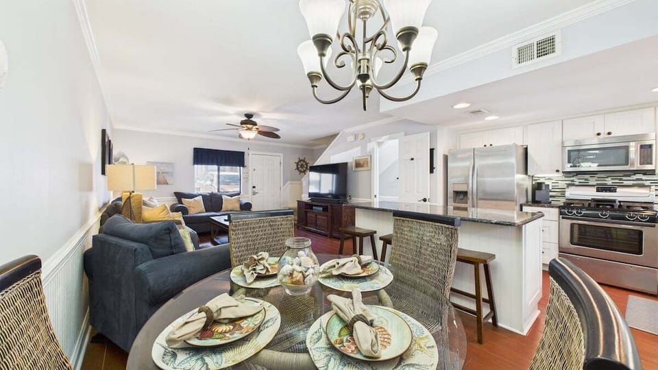 Dining table and breakfast bar for dining