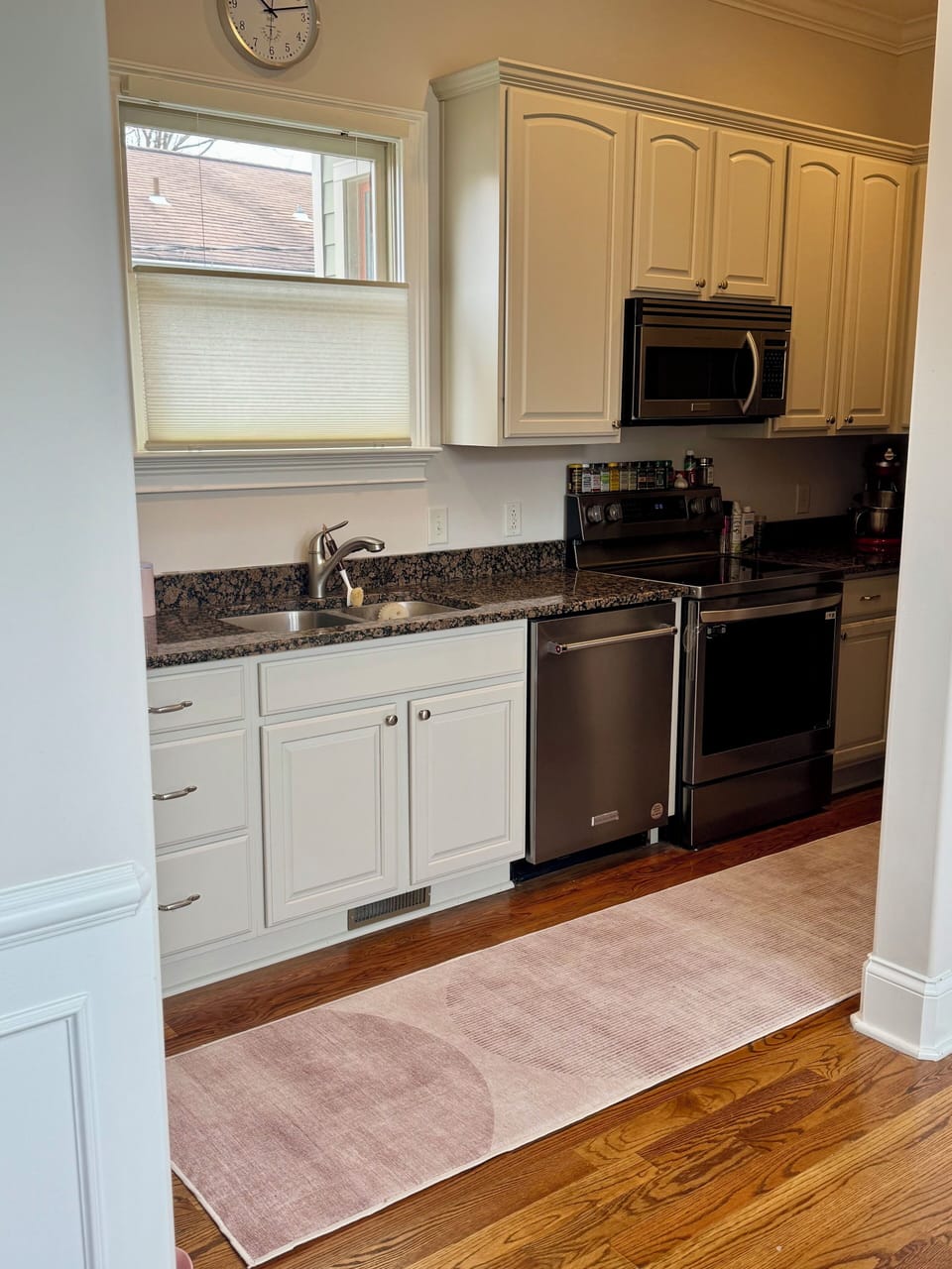 Kitchen with new appliances.