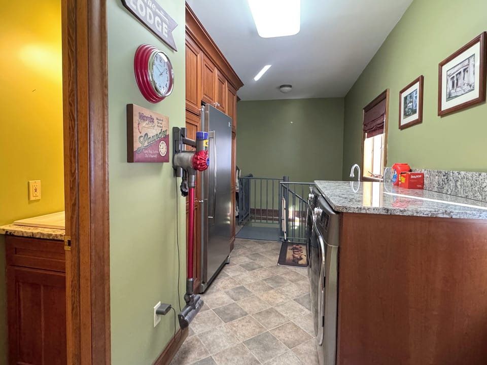 2nd Floor - Laundry Area and extra refrigerator located off Kitchen