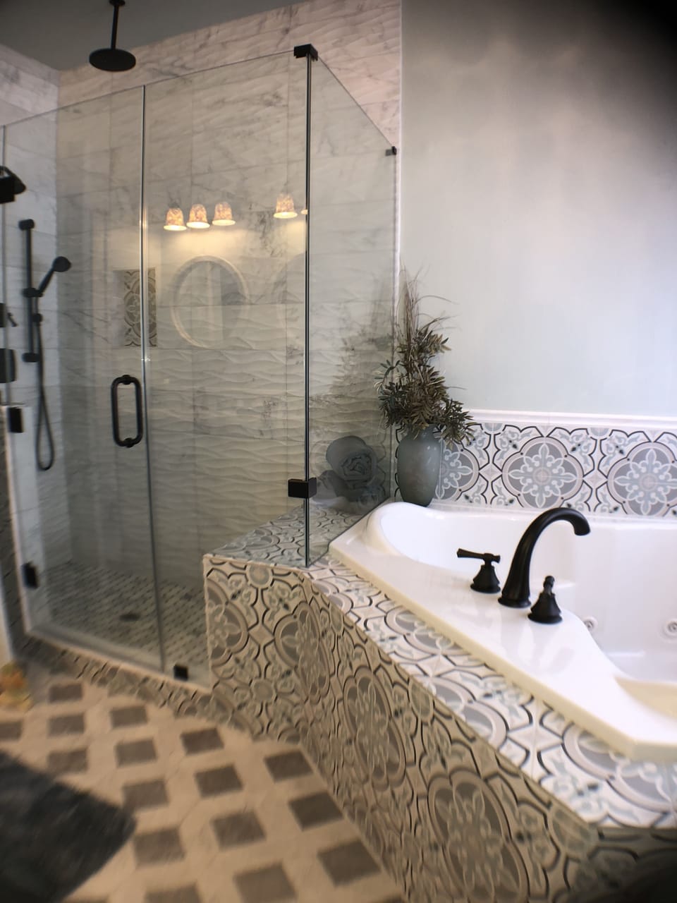 Designer toiletries, hair dryer, towels, soap