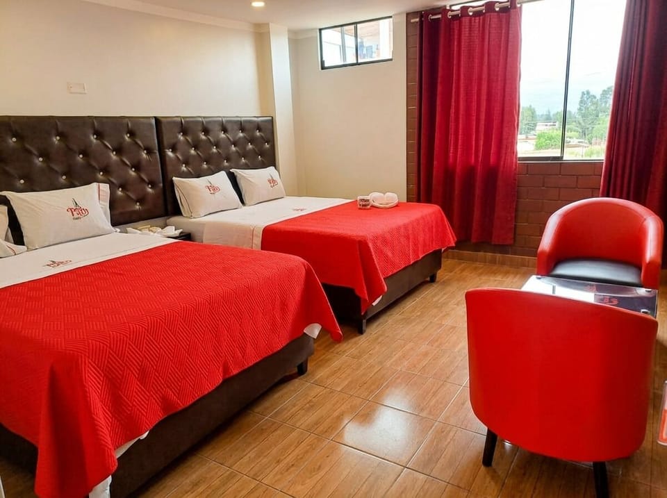 Family Twin Room, 2 Queen Beds, City View | Premium bedding, memory foam beds, laptop workspace