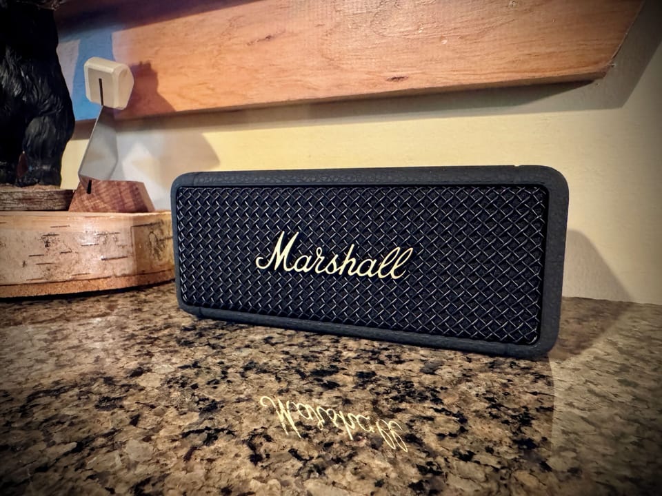 Listen to your favorite music on our Marshall speaker.