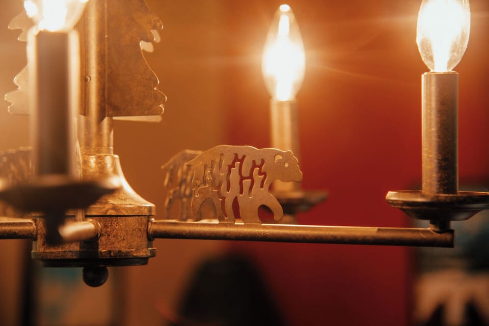 The bear light fixture is a Timberhaus favorite.