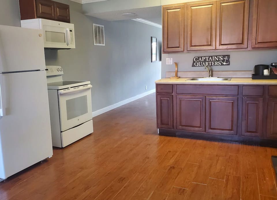 Cook easy meals in a bright, open-plan kitchen space