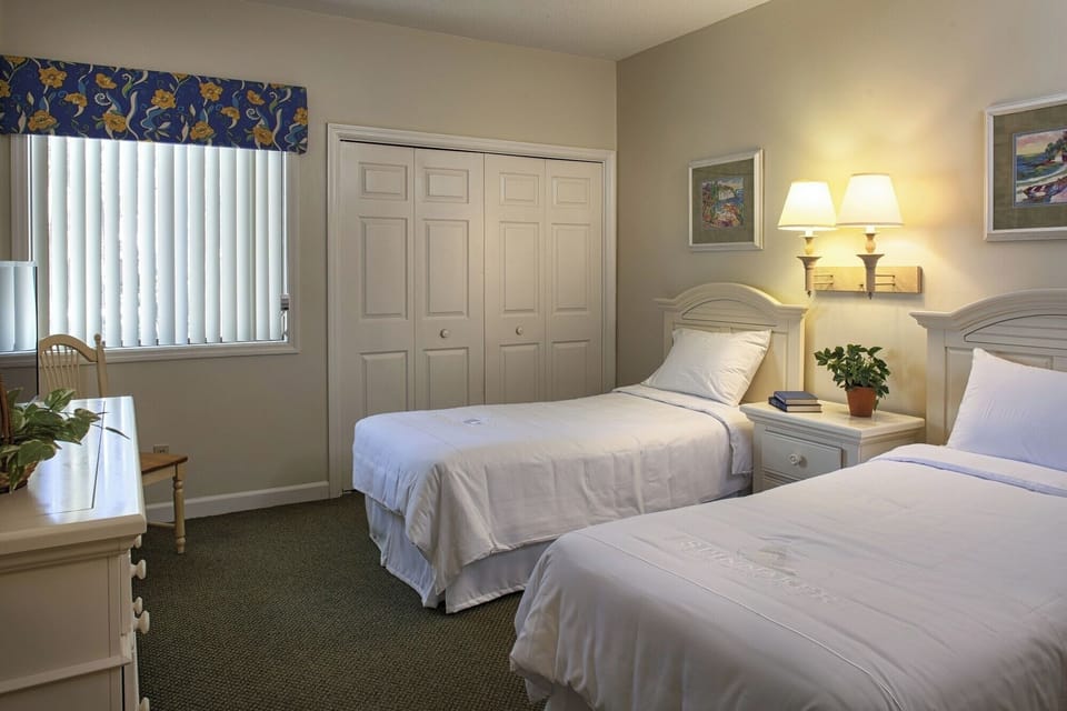 Settle into twin beds for easy, restful nights together.