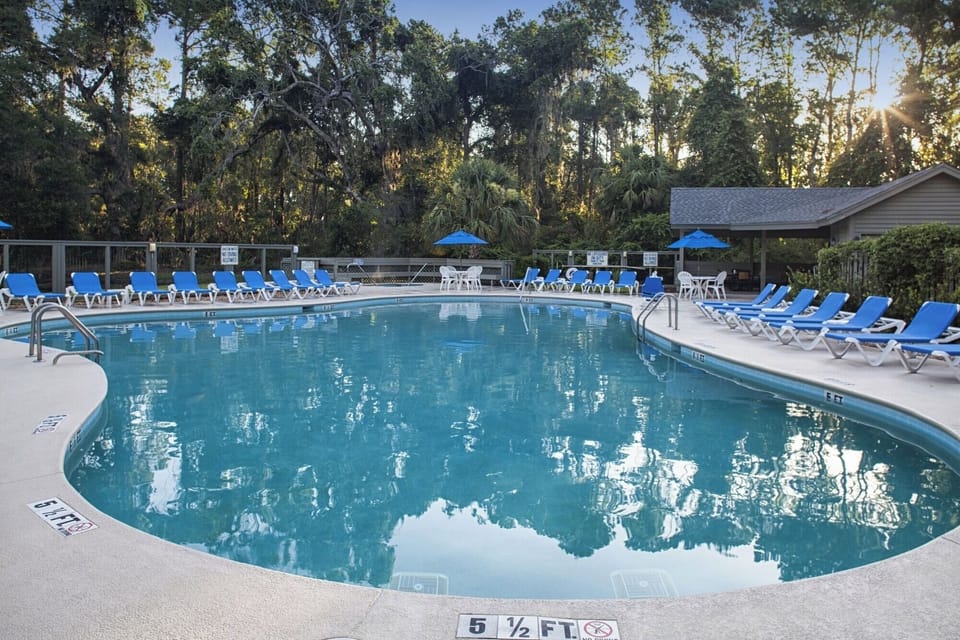 Unwind poolside with plenty of loungers for everyone.