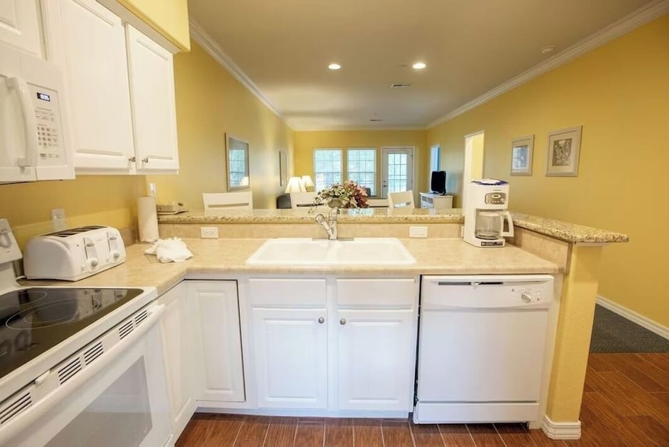 Prepare family meals with generous counters and full-size appliances.