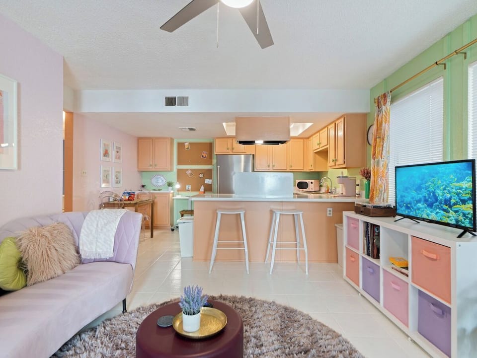 Kick back on the sofa, catch up on your favorite shows on the smart TV, or simply enjoy the company of friends and family in this inviting space.