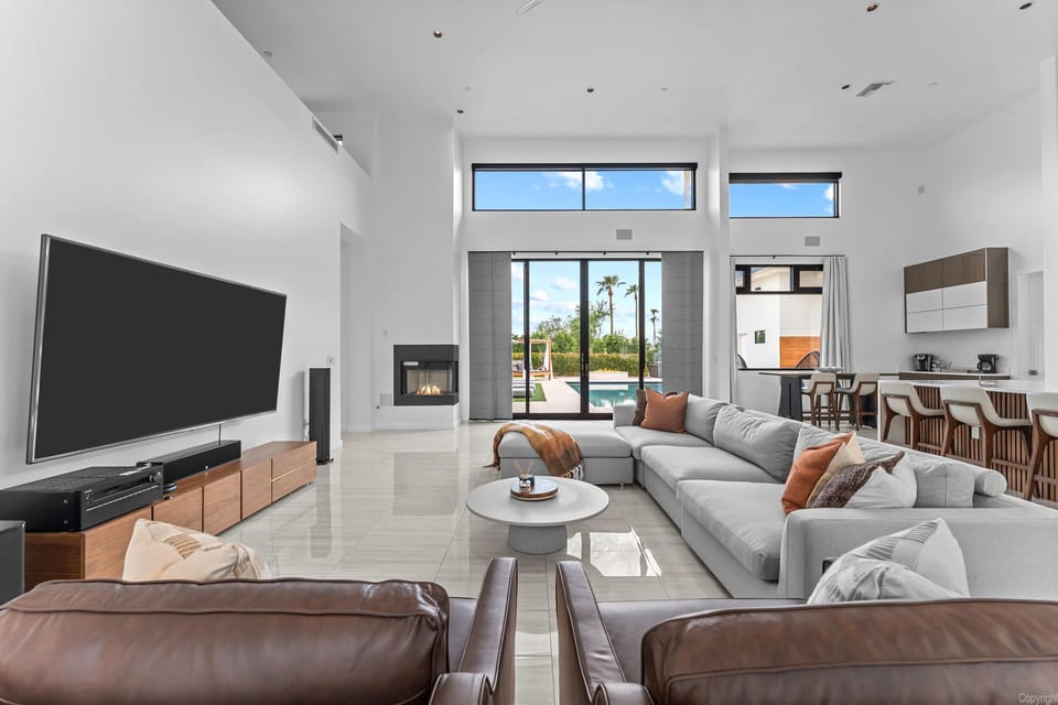 Living Room with Access to the Private Resort-Like Pool & Hot Tub