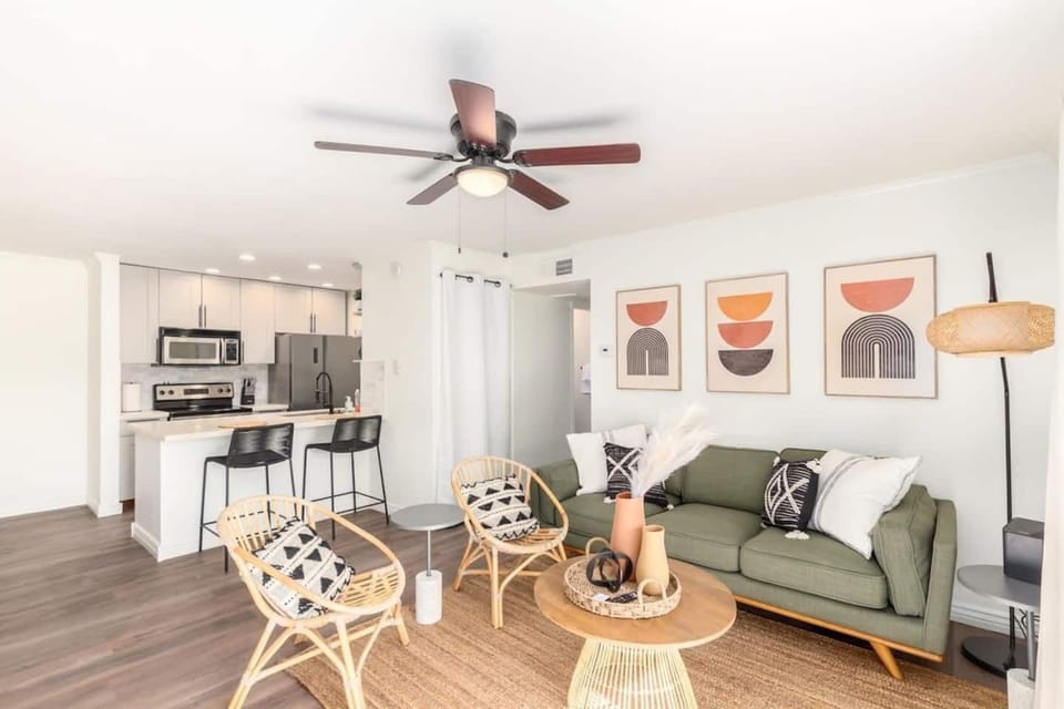 Modern, Fresh Furniture with Boho/Desert Theme throughout
