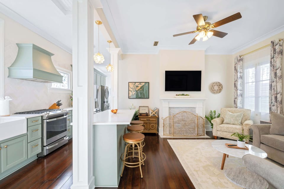 Open concept kitchen and living room