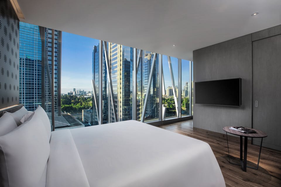 Executive Double Room, City View | In-room safe, desk, laptop workspace, blackout drapes