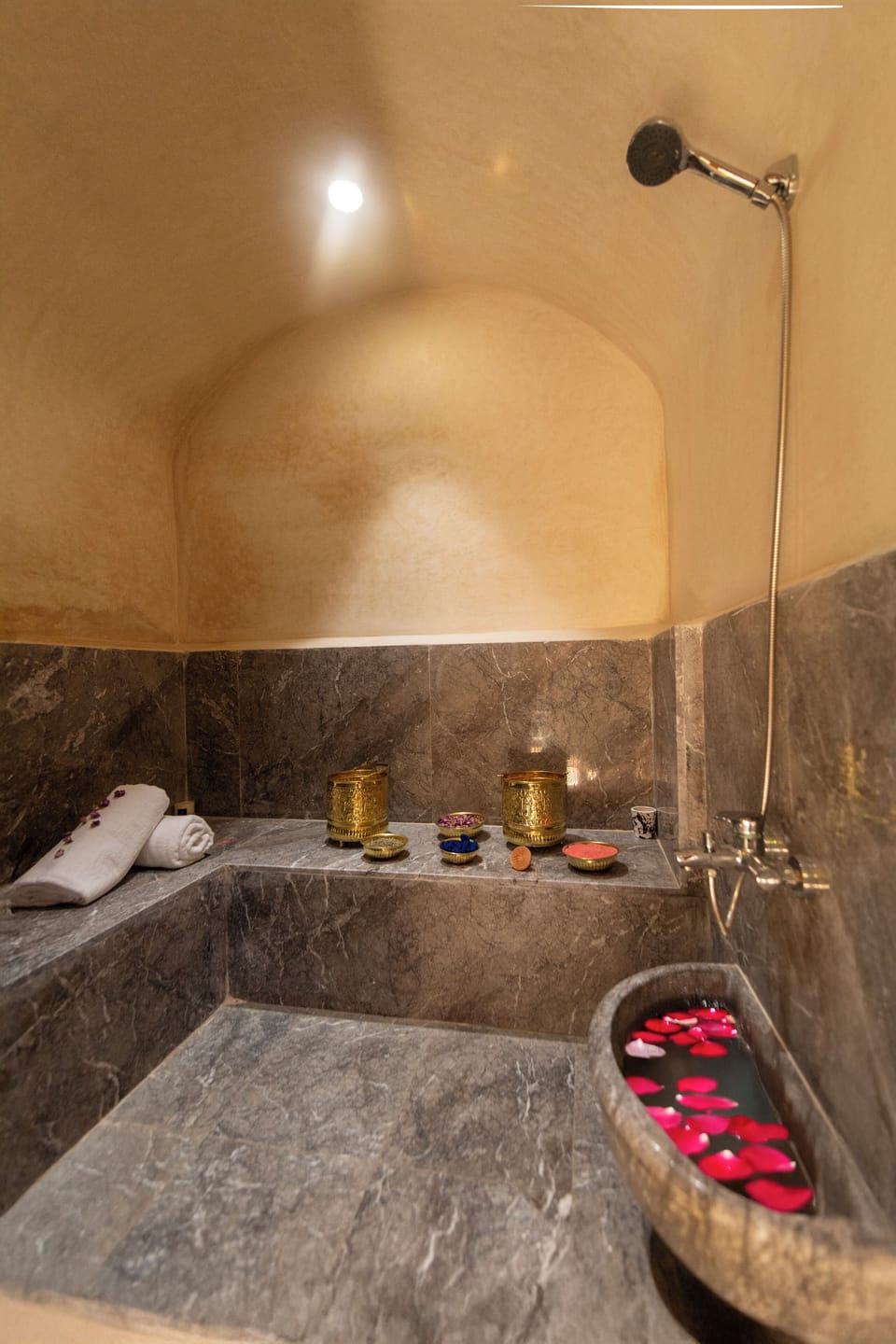 Turkish bath, body treatments, body scrubs, facials, 1 treatment room