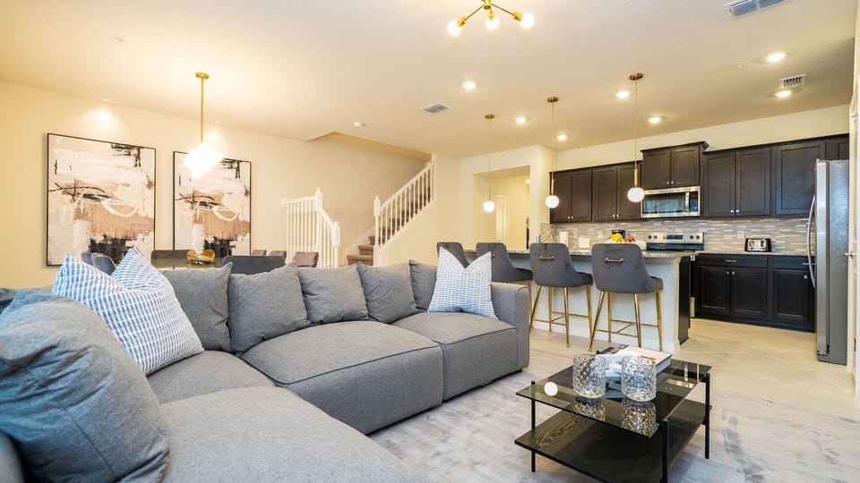 Contemporary Living Room with Smart TV and High Speed Internet 