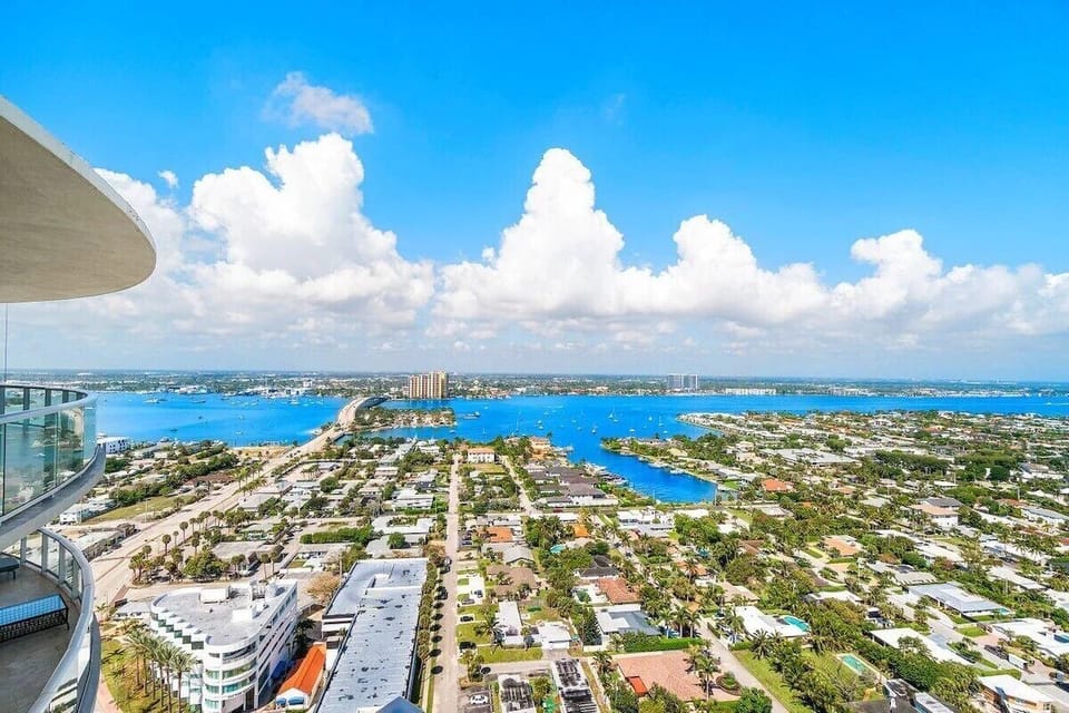 Intracoastal terrace view to the west accessible through bedrooms 2 and 3