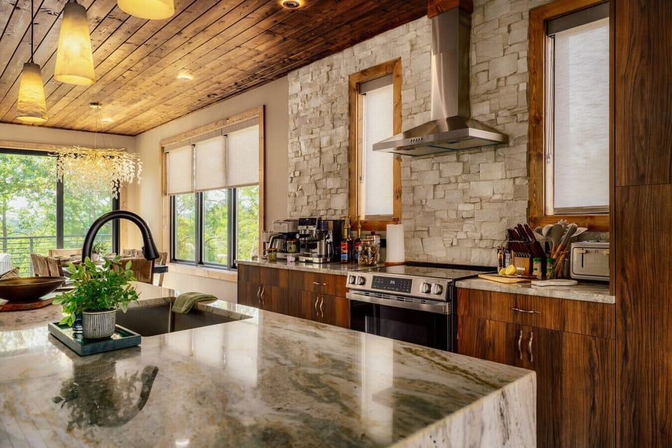 A fully stocked kitchen with everything you could need to cook while on vacation!