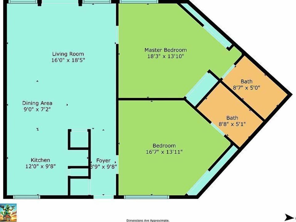 Condo, Multiple Beds, Hot Tub, Ocean View (Hibiscus H204) | Floor plan
