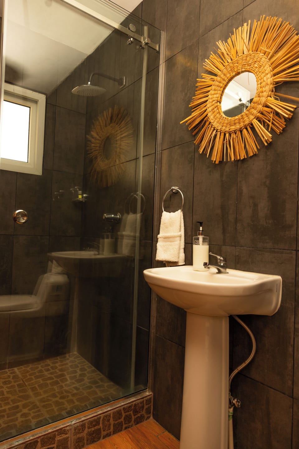 Bungalow, Balcony | Bathroom | Shower, towels, soap, shampoo