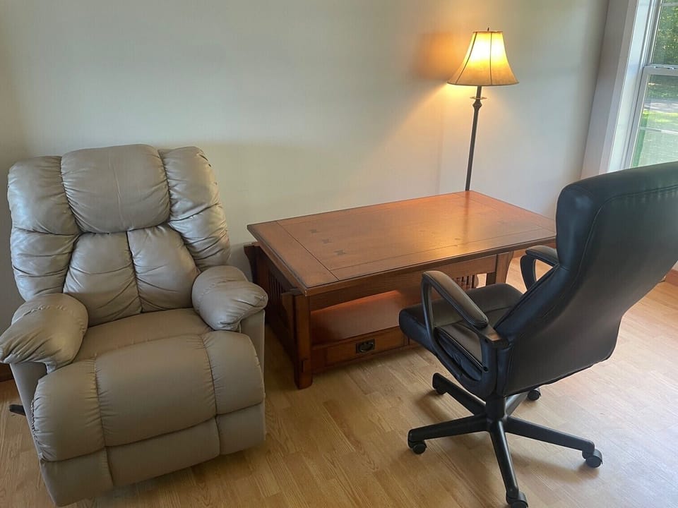 Desk and desk chair - table lifts up for desk work