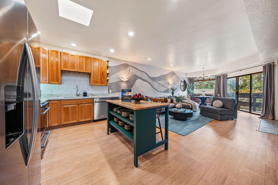 Stocked kitchen with island, dishwasher, air fryer oven, and more!