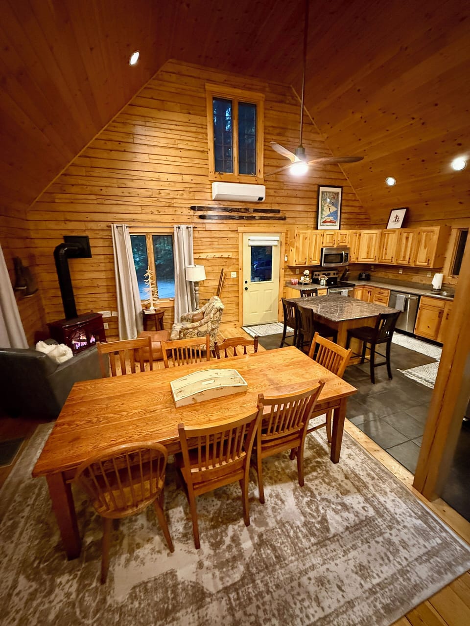 Seating for 8 @ dining table and 4 more at the kitchen island