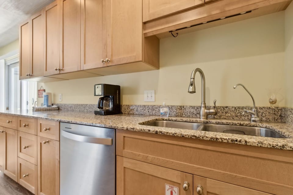 Your fully equipped kitchen comes with a drip coffee maker
