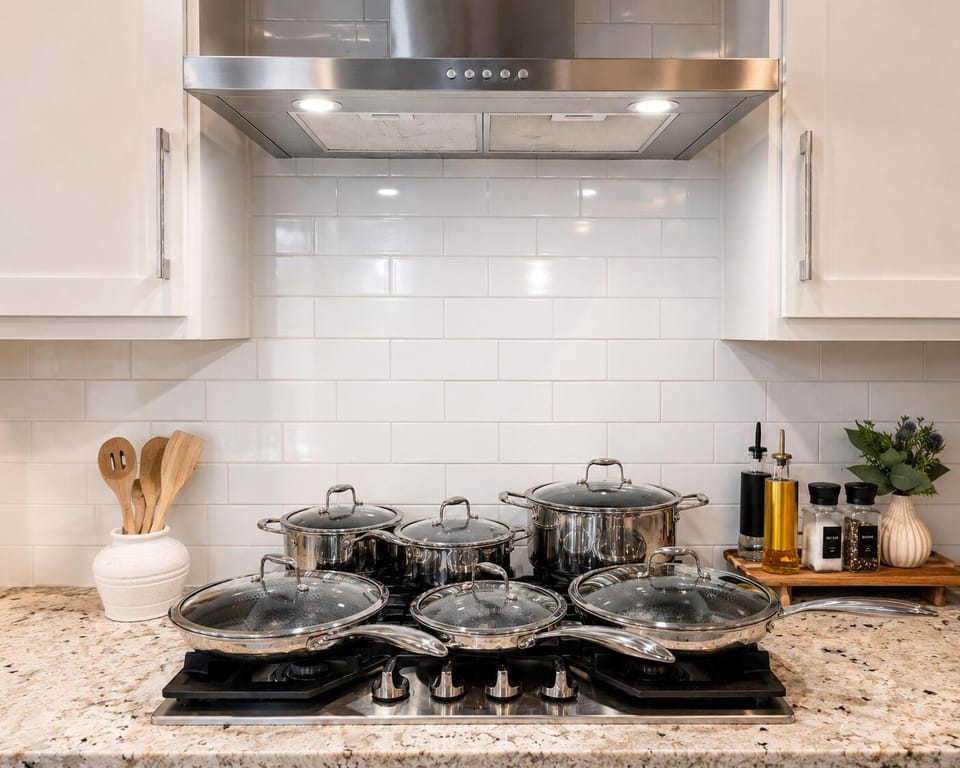 Cook with confidence using our premium HexClad hybrid cookware set, crafted with chemical-free, stainless steel construction for everyday family meals.