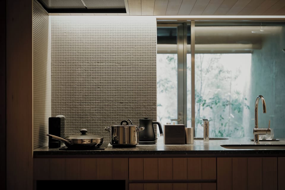 Japanese-style House, Garden View | Private kitchen | Full-size fridge, microwave, oven, stovetop