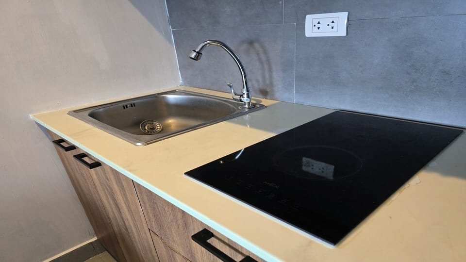 Apartment, Balcony, City View | Private kitchen | Fridge, microwave, stovetop, cookware/dishes/utensils