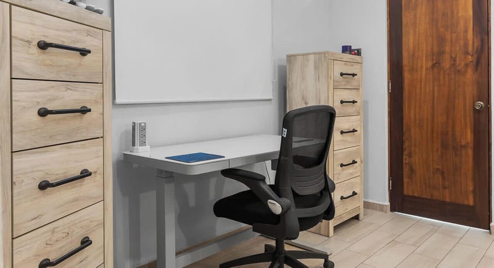Desk area, perfect for a laptop or reading.